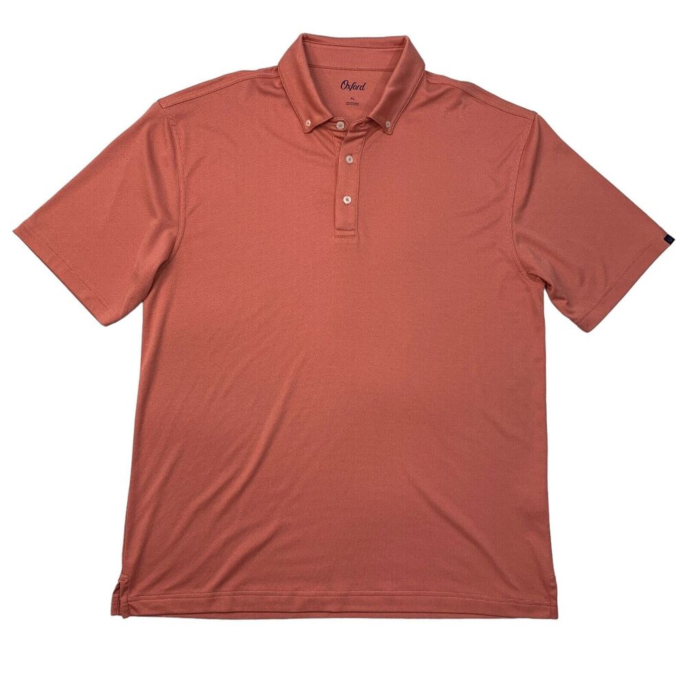 Oxford Golf Shirt Mens Extra Large Red Polo Moisture Wick Breathable Lightweight